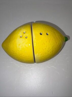 Cost Plus World Market Yellow and White Ceramic Lemon Salt & Pepper Set